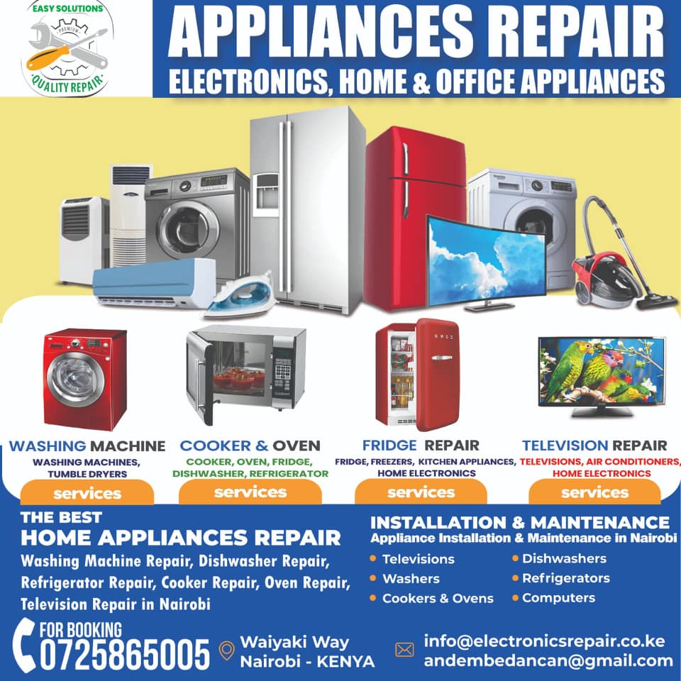 Appliance Repair in Westlands | Washing Machine, Fridge, Oven, Cooker, Microwave, Television, Water Dispenser, Home Theatre